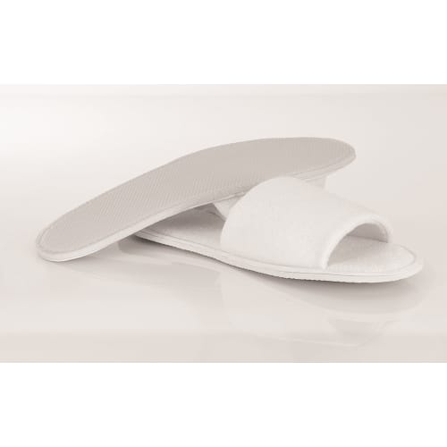 Pantoufles, bout ouvert, grand, blanc